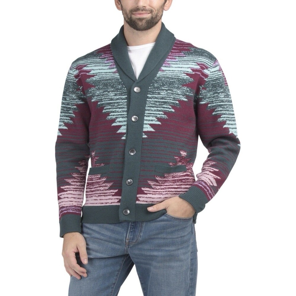 NWT Greyson Men’s Wool Cashmere Southwestern Aztec Ottawa Shawl Cardigan Size L